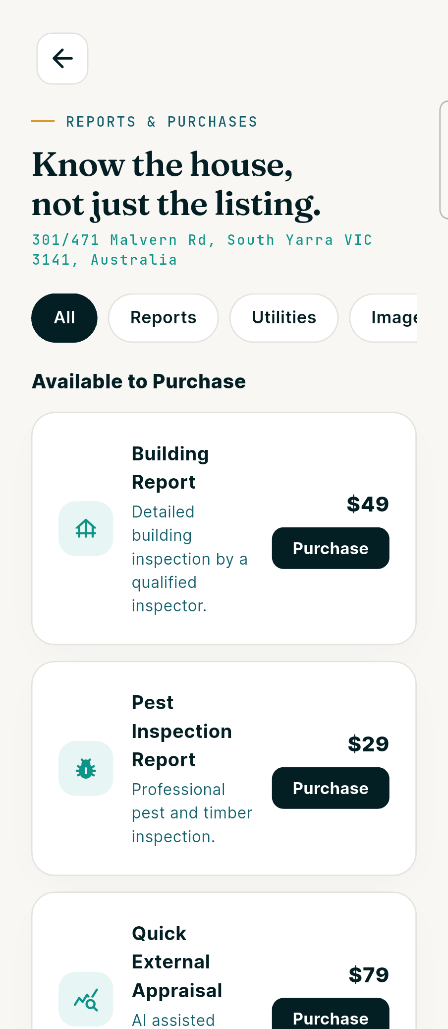 keysz app - Reports & add-on purchases